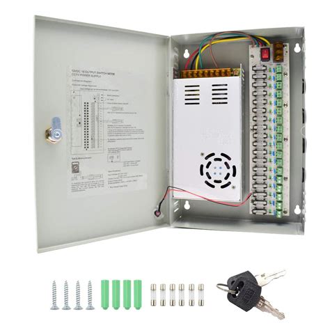 Buy 18 Channel CCTV Power Supply 12V DC 30A 360W Distribution Power ...
