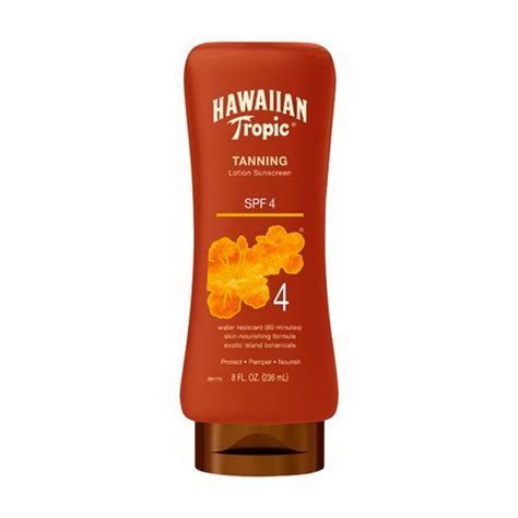 Hawaiian Tropic Tanning Lotion Sunscreen, SPF 4, 8 Oz - myotcstore.com