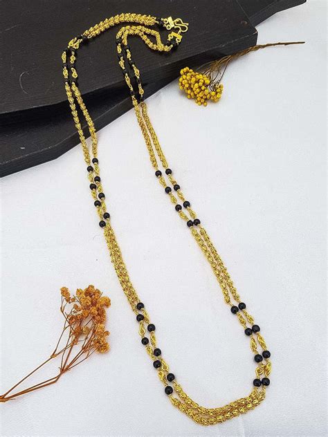 1 gm Microgold plating Black beads chain 30 inches 17362N – Griiham