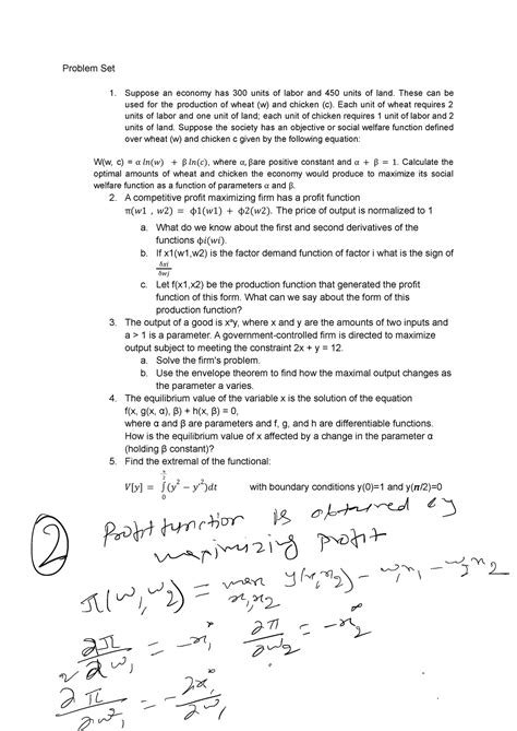 Problem Set ECO261a - Problem Set 1. Suppose an economy has 300 units ...