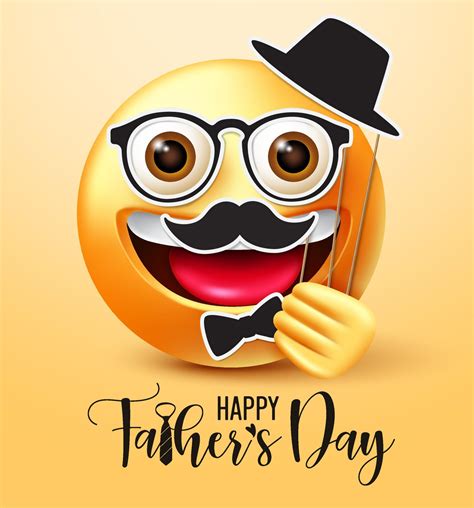 Father's day emoji vector design. Happy father's day text with emojis 3d father character ...