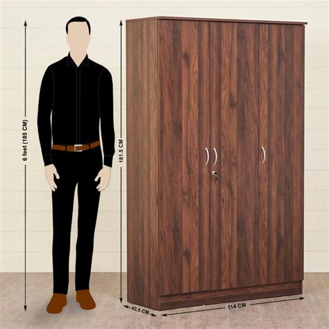 Buy Helios Lewis 3-Door Wardrobe - Brown from Helios by Home Centre at ...