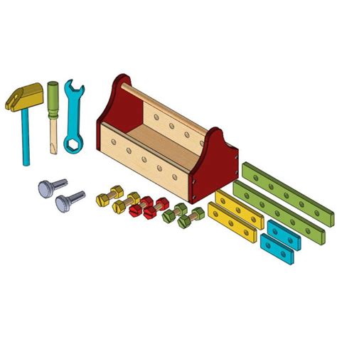 24-Piece Wooden Tool Box Set – Creative Hands-On Play for Little ...