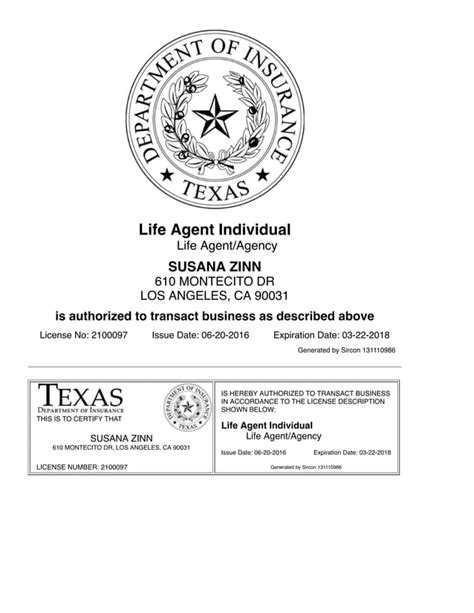 Image result for Insurance Agent License Number