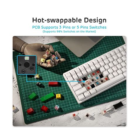 Buy RK ROYAL KLUDGE RK84 Wireless Blue Backlit 75% Triple Mode BT5.0/2 ...