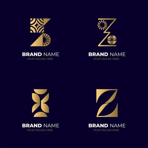 Z logo collection geometric and premium templates icon set | Premium Vector