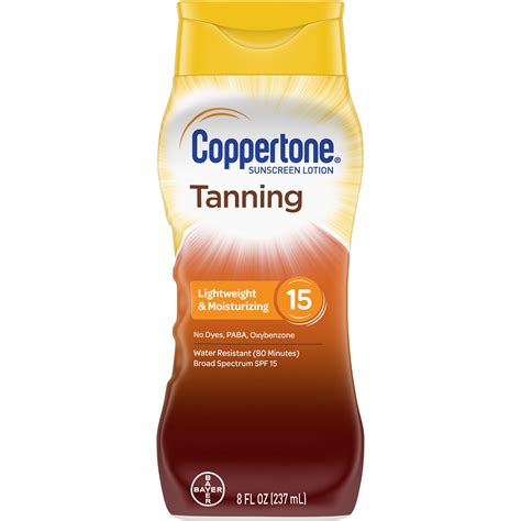 Coppertone Tanning Sunscreen Lotion, SPF 15 Broad Spectrum Sunscreen, 8 ...