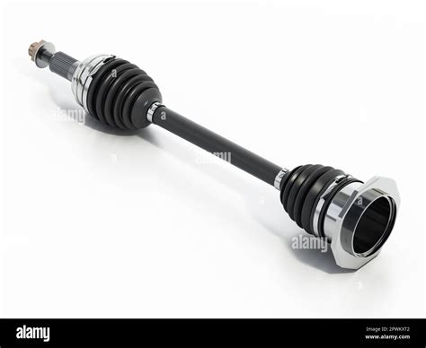 Car front axle shaft isolated on white background. 3D illustration ...