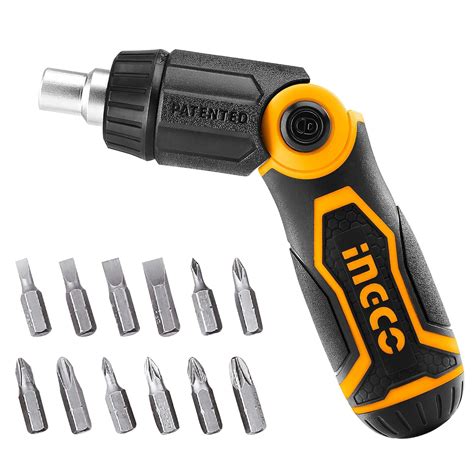 INGCO AKISD1208 13 in 1 Ratchet Screw Driver Set (1 Set) : Amazon.in ...