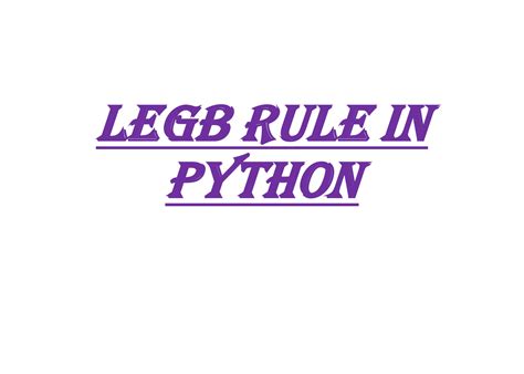Python LEGb Rule 的图像结果