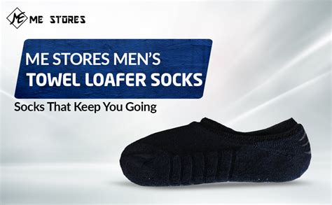 ME Stores Men's Cotton and Spandex 100% Towel Loafer Socks with Anit ...