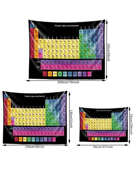 1pc Periodic Table Science Tapestry Poster And Real Elements - Black ...
