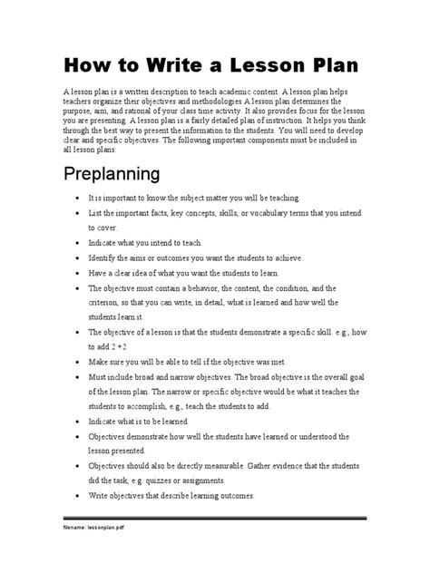 Developing a Lesson Plan 的图像结果