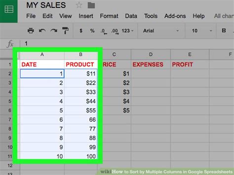 Google Sheets Sort Multiple Columns 的图像结果