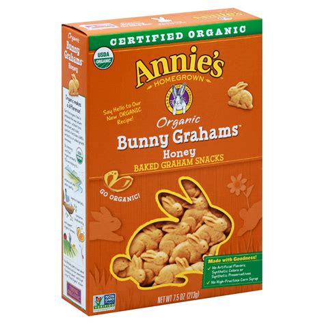 Annie's Homegrown Crackers Bunnies Grahams Honey - 7.5 OZ 12 Pack ...