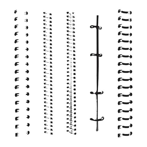 Set of spirals for notepad in vector | Premium Vector