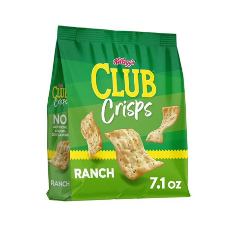 Kellogg's Club Cracker Crisps Baked Snack Crackers - Ranch Flavor - 7 ...