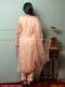 Zariyaan Peach Stitched Pure Organza Chikankari Suit