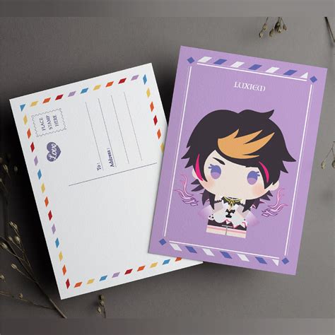Buy Nijisanji EN Luxiem | Chibi Art Prints Postcard | Vtuber Fanart ...