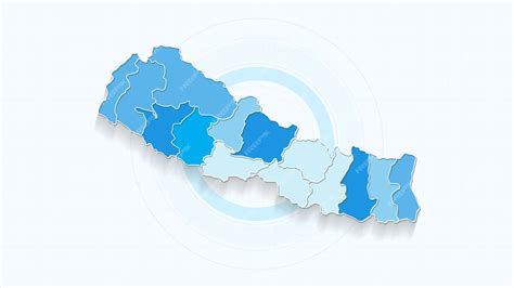 Premium Vector | Blue Map of Nepal Nepal map with borders of the states country high detailed - borders of nepal