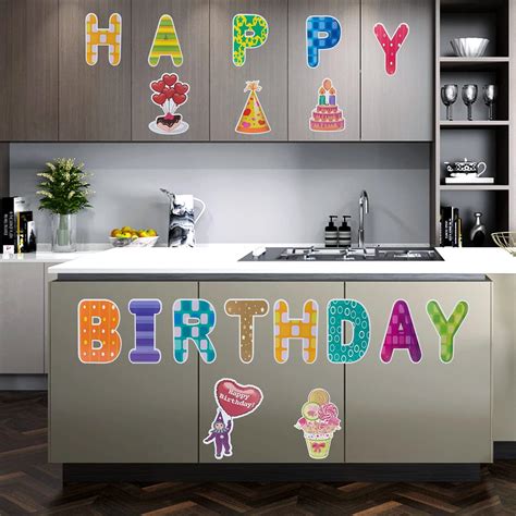 Buy AJY Colorful 18 Packs Happy Birthday Letter Yard Signs with 36 ...