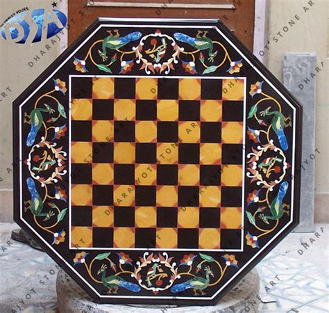 Octagonal Chess Board Table Top – Dharajyot Stone Art