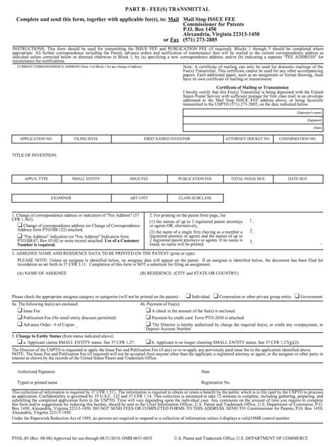 2008 Form Copyright PTOL-85 Part B Fill Online, Printable, Fillable ...