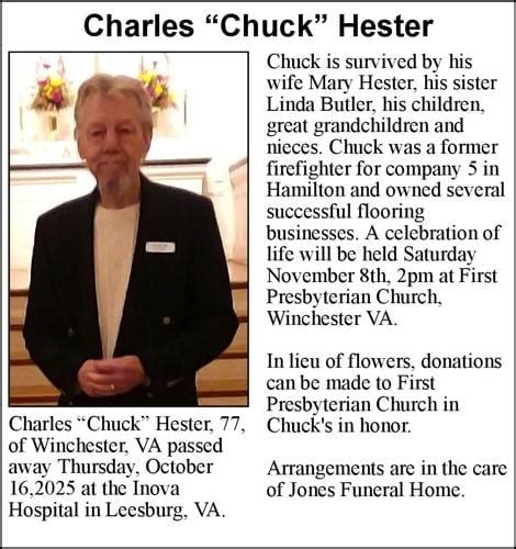 Charles "Chuck" Hester | Obituaries | winchesterstar.com