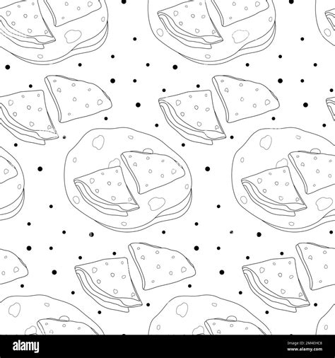 Endless pattern of Triangle folded and unfolded cornmeal tortillas ...