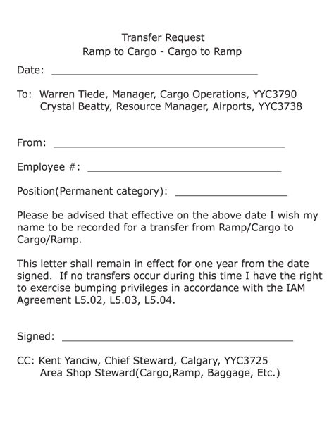 Fillable Online Ramp cargo transfer - IAMAW 1681 Fax Email Print ...