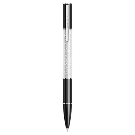 Crystalline ballpoint pen, Black, Rhodium plated | Swarovski