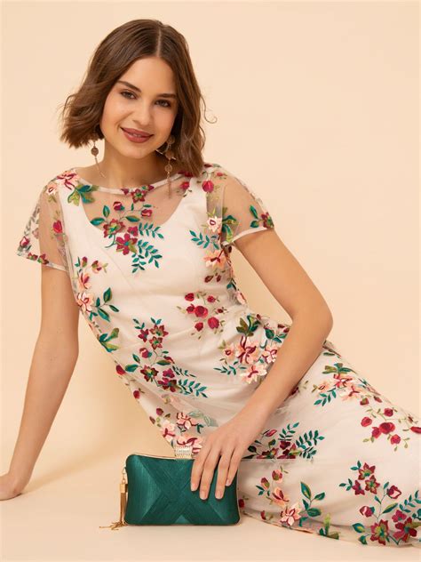 Alie Street Sasha Floral Overlay Maxi Dress, Blushing Blooms