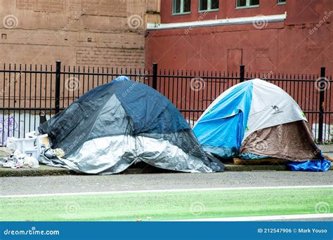 Tents Housing Homeless People in the Streets of Portland Editorial ...