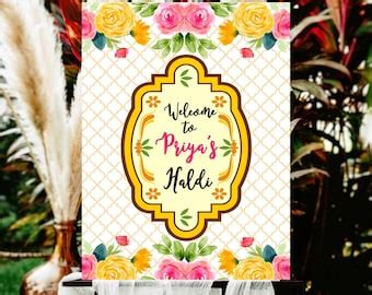 Buy Haldi Sign as Pithi Welcome Sign, Haldi Ceremony Sign in Haldi ...