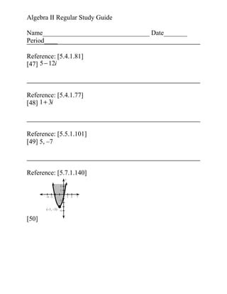 Image result for Algebra II Study Guide