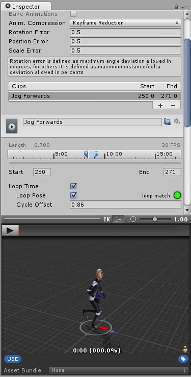 Unity Play Animation Clip 的图像结果