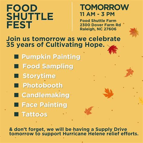 Inter-Faith Food Shuttle on LinkedIn: TOMORROW! Food Shuttle Fest will ...