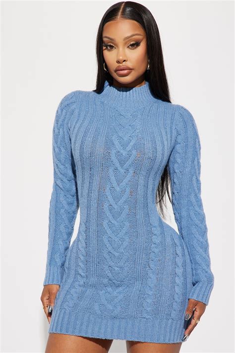 Lisa Sweater Mini Dress - Blue | Fashion Nova | Mini sweater dress ...