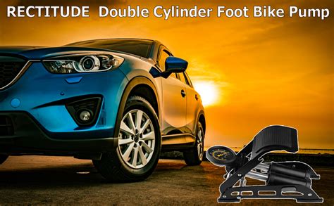 RECTITUDE Double Barrel Foot Pump,Double Cylinder Bike Portable Tire ...