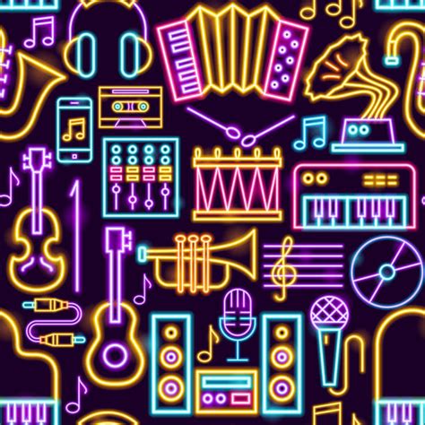 Neon Music Notes 的图像结果