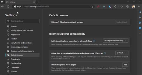 Image result for Add Back IE Mode Edge