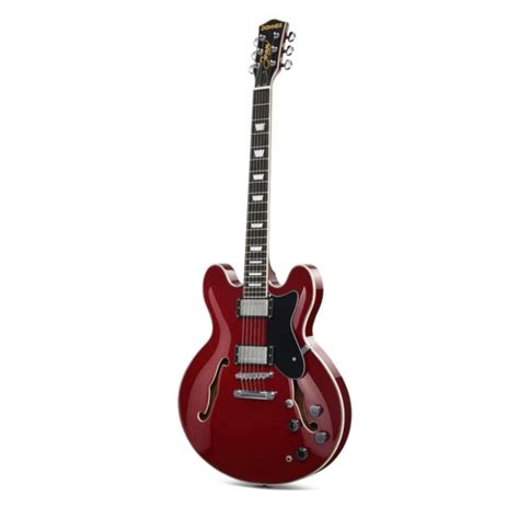Donner Semi-Hollow Electric Guitar, DJP-1000 Jazz Guitar with H-H ...