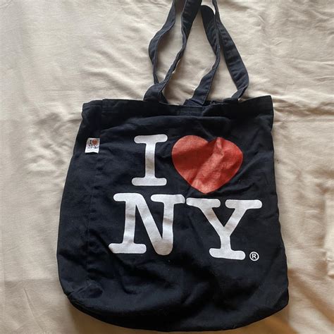 I heart New York tote bag i ️ NY bag black canvas... - Depop