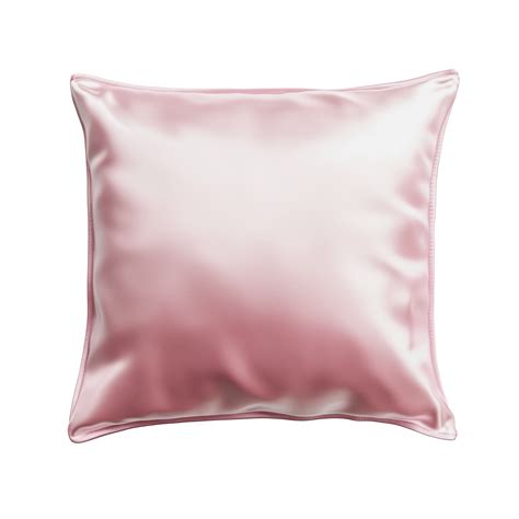Soft pink satin throw pillow on a neutral surface 49328859 PNG