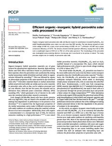 Efficient organic-inorganic hybrid perovskite solar cells processed in ...
