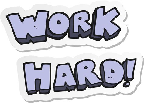 sticker of a cartoon work hard symbol 10729095 Vector Art at Vecteezy