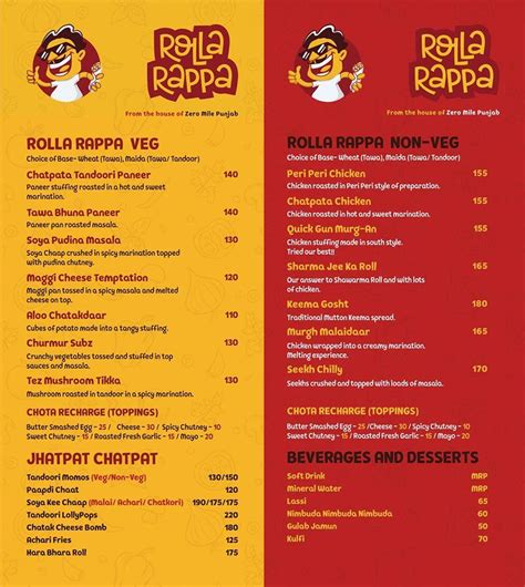 Menu at Rolla Rappa, Bengaluru, 79