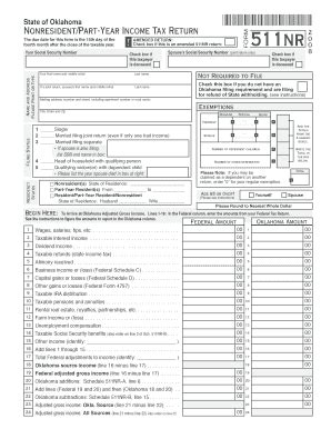 Oklahoma Form 511NR 2008 - Blank Fillable Template | Fill Out, Print ...