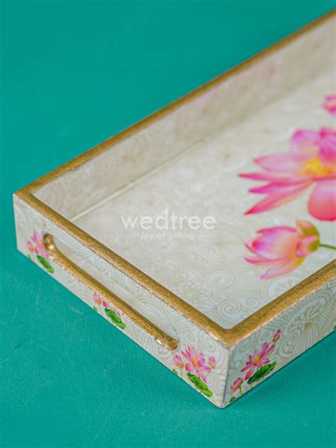 Digital Printed Lotus Design Tray - WL4298 – Wedtree
