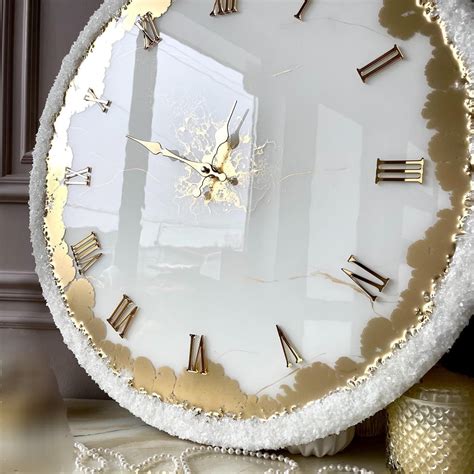 Shop Elegant Snow White The luxury Resinart Resin Wall Clock